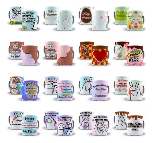 Artes Páscoa Canecas 1000 Estampas Sublimação
