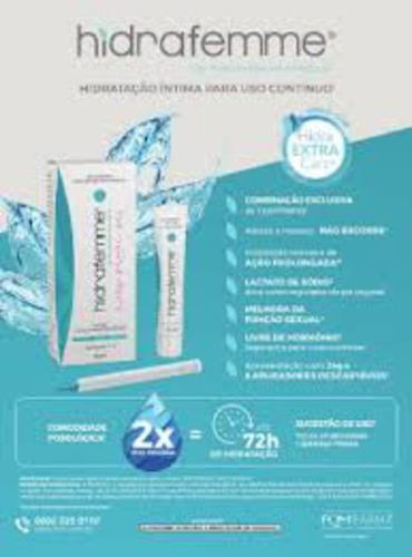Hidrafemme Gel Hidratante Intravaginal 24g +8 Aplicadores