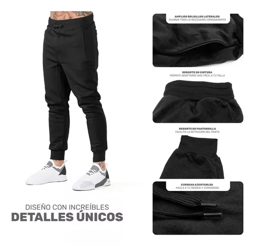 Pants Jogger Deportivo Hombre Gym Slim Fit Super Elastico Con Bolsas y  Cierre PHD106, Moda de Mujer