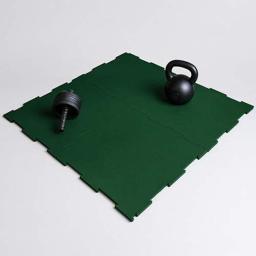 Piso De Caucho Reciclado Antiderrapante 6m2 Uso Rudo (24 Pz) Verde Oscuro