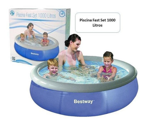 Piscina Infantil 1000l Borda Inflável Verão Bestway Fast Set