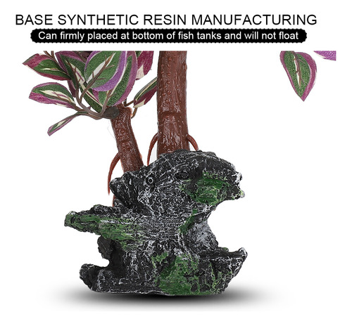 Hermoso Árbol De Simulación De Acuario Con Base De Resina Si