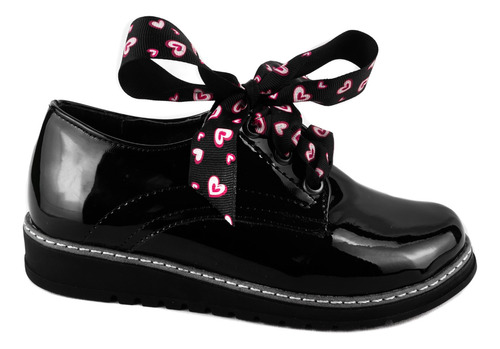 Zapato Dama Bostoniano Charol Negro Modernos Vestir 601-ga