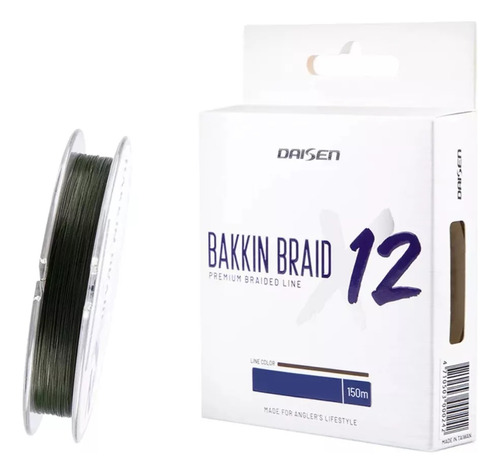 Linha De Pesca Daisen Bakkin Braid 12x 150m Verde Musgo 35mm