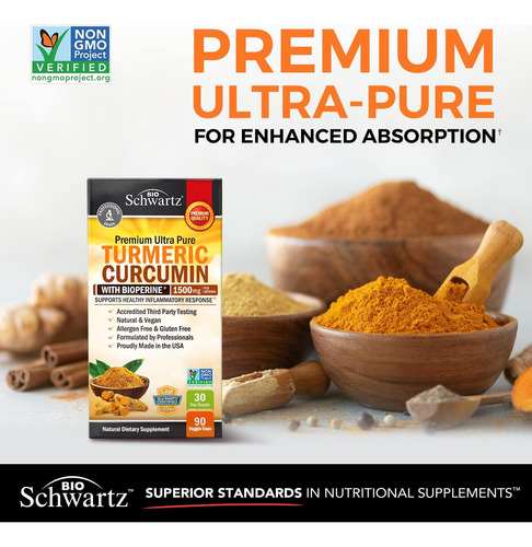 Suplemento Bioschwartz Curcuma Curcumina 1500 Mg Com Bioperi