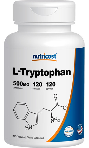 L-triptófano 500 Mg 120 Cápsulas Con Bioperine Nutricost