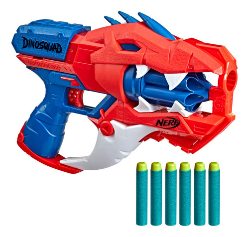Lanzador Nerf Dinosquad Raptor Slash 6 Dardos Rojo