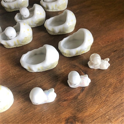 Kit 11 Bebes No Berço Porcelana Pintado A Mão
