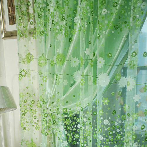 Cortina Transparente En Forma De Flor Para Ventana, Cenefa D