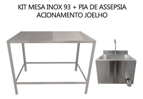 Mesa Auxiliar Hospitalar Atendimento C/ Pia Cuba Assepsia