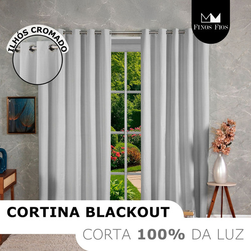 Cortina Blackout 100% Em Tecido + Pvc 3,00m X 2,70m Branco