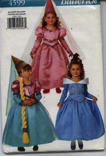 Butterick  Disfraz De Princesa Para Niños, Disfraz Renacen.