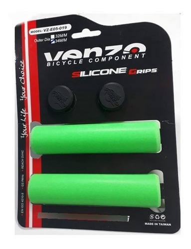 Puños Bicicleta Venzo Silicona 129mm Largo X 34mm Espesor