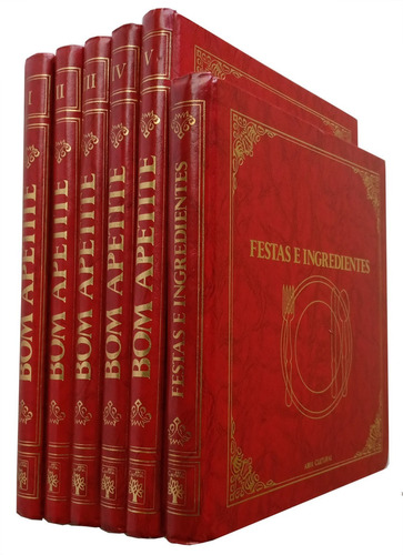 Bom Apetite 5 Volumes + 1 Festas Ingredientes Coleção Livro (