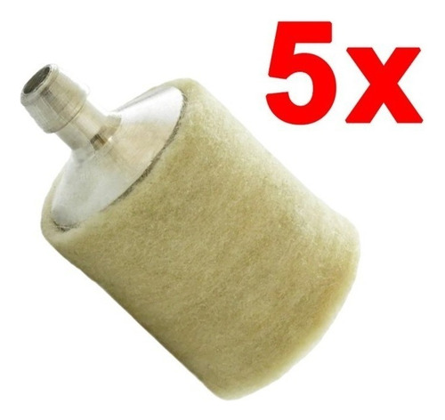 5 Filtros Gasolina Bico Fino Feltro Roçadeira Husqvarna 345