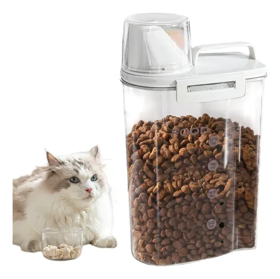Pote Hermético 2,5l Porta Ração Cachorro Gato Tampa Dosador Transparente 2500ml Transparente