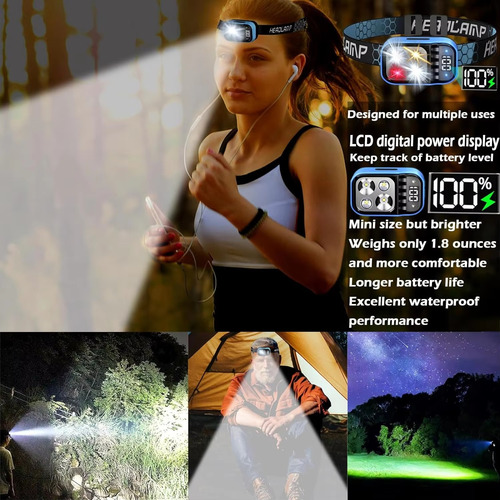 Faros Delanteros De Inducción Led Con Carga Usb Xpg+cob, 2 U
