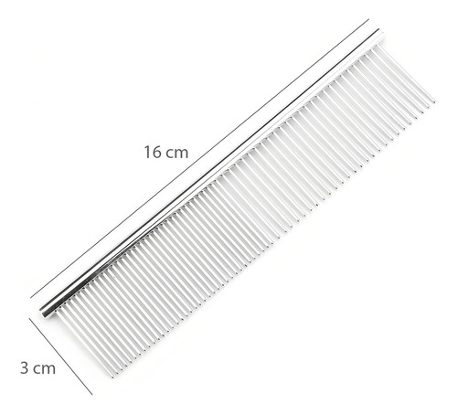 Peine Metalico For Mascotas Quita Nudos Color Plateado