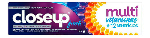 Creme Dental Multi Vitaminas +12 Benefícios Fresh 85g Closeup