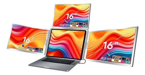 Extensor De Monitor Triple Pantalla Para Portátil 16 1200p