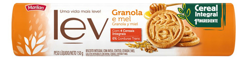 Biscoito Integral Granola e Mel Marilan Lev Pacote 150g