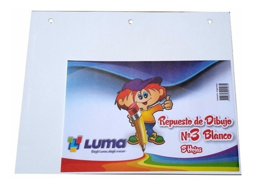 Repuesto Luma 8 Hojas Canson Tamaño N3 Blanco Dibujo X25 Un.