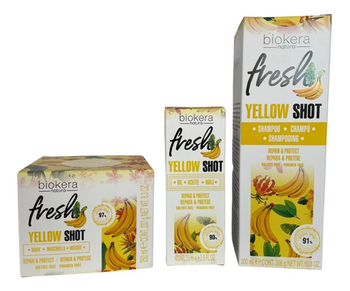 Kit Yellow Shot Sin Sales Cabello Dañado Salerm Biokera