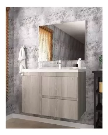 Mueble de baño aereo colgado con cajon