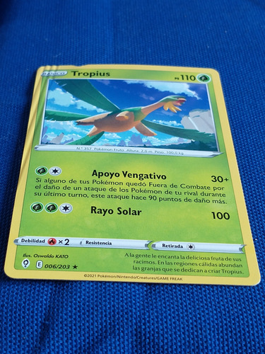 Tropius Básico No.357 006/203 Tcg Pokémon 2021 Error (Usado)