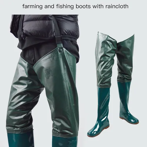Pesca Waders Pvc Lluvia Gruesa Cadera Wader Impermeable Bota