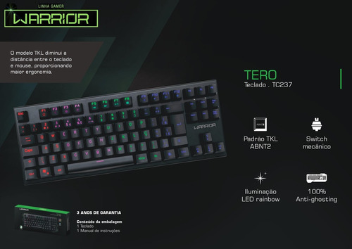 Imagem 4 de 8 de Teclado Gamer Rgb Tkl Switch Outemu Blue Anti-ghosting Tero