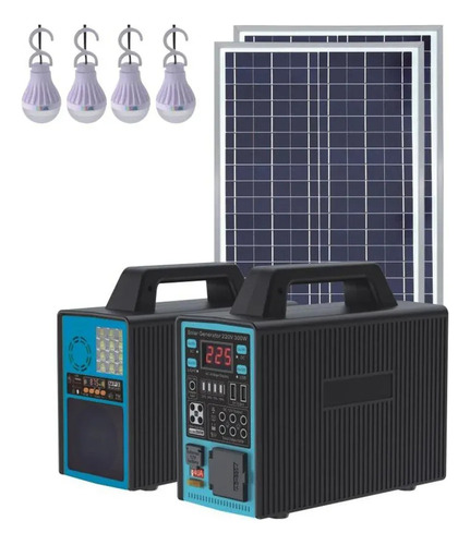 Generador Energía Batería Multiusos Carga Solar 3 Ampolletas