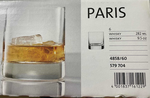 Caja 6 Vasos Whisky Schott Swiesel Paris Made Germany