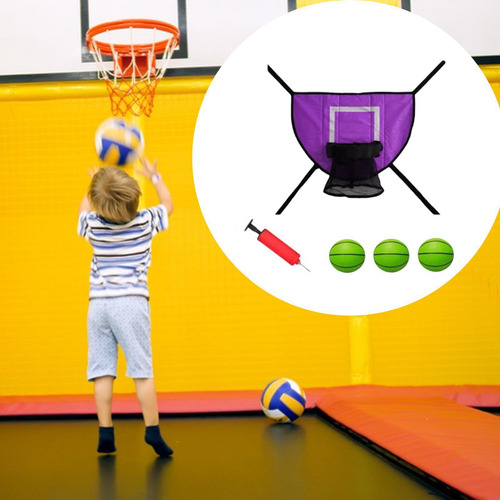 Juego De Canastas De Baloncesto Con Trampolín, Pelota De Bal