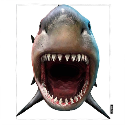 Hosnye Megalodon Manta De Forro Polar De Felpa Con Dientes E