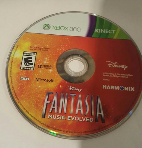 Disney Fantasia Kinect Evolved Xbox 360 Usado Blakhelmet C