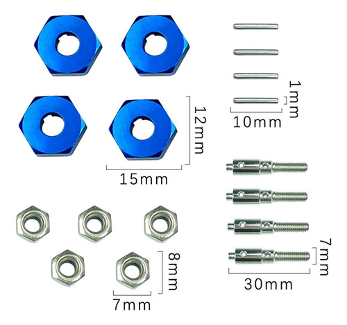 Adaptador De Cubo Hexagonal De Rueda De 12mm For Coche Rc