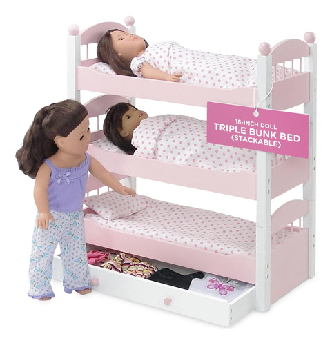 Emily Rose Cama Triple Para Muñecas, Muebles Para Muñecas De