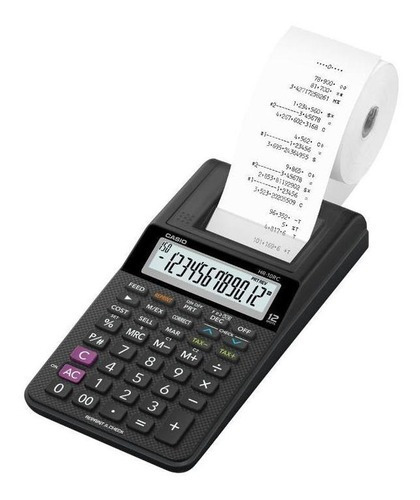 Calculadora Con Impresor Casio Sumadora Hr-10rc Color Negro