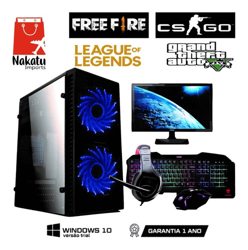 Imagem 1 de 1 de Cpu Pc Gamer Intel I3 7100+ H110+ Kit Gamer +monitor Samsung