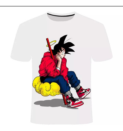 Polera Dragon Ball, Poliester, Diseño Estampado De Goku.