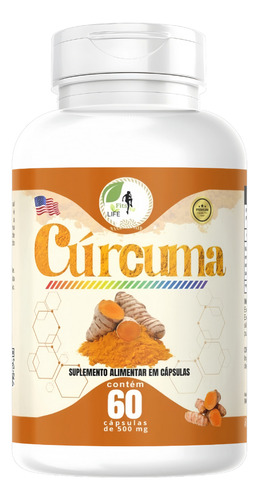 Curcuma Pura 60 Capsulas - Fits Life Sabor Sem Sabor