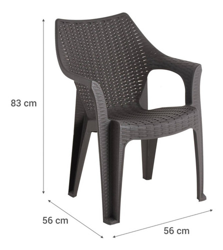 Set 4 Sillas Comedor/terraza/camping Rattan Con Apoyabrazos