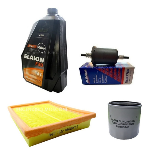 Kit 3 Filtros + 4l Aceite Ypf Elaion F30 Corsa Agile Classic