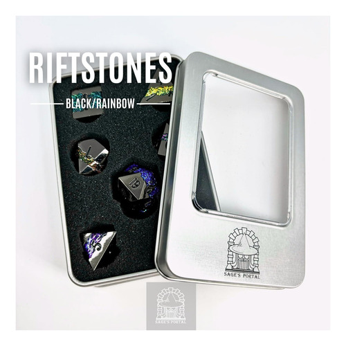 Dados Poliedrales Sages Portal Metal Riftstone Dnd Dice De 7