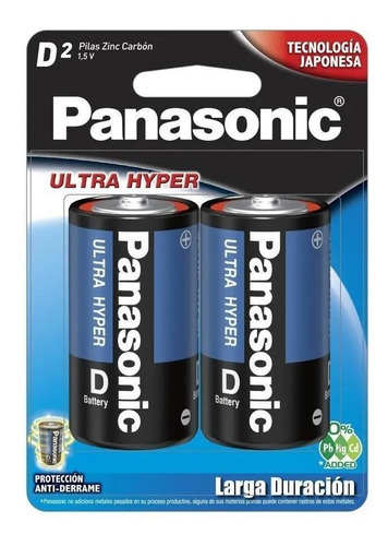 Conveniente Baterias Pilas Carbon D 2 Piezas Panasonic
