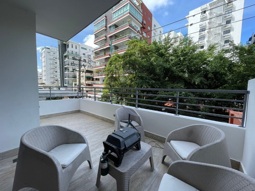Moderno Apartamento Amueblado Con Terraza Privada En Naco, S