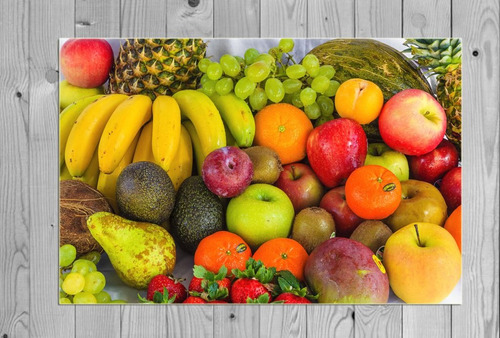 Cuadro 60x90cm Frutas Y Verduras Alimento Cocina Salud M4