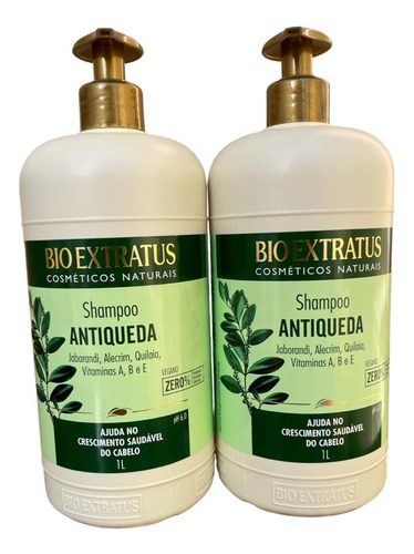 Kit 2 Shampoo Antiqueda Jaborandi 1 Litro Bio Extratus K7827