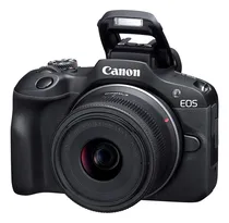 Comprar Cámara sin espejo Canon Eos R100 4k APS-c con lente de 18-45 mm, color negro
